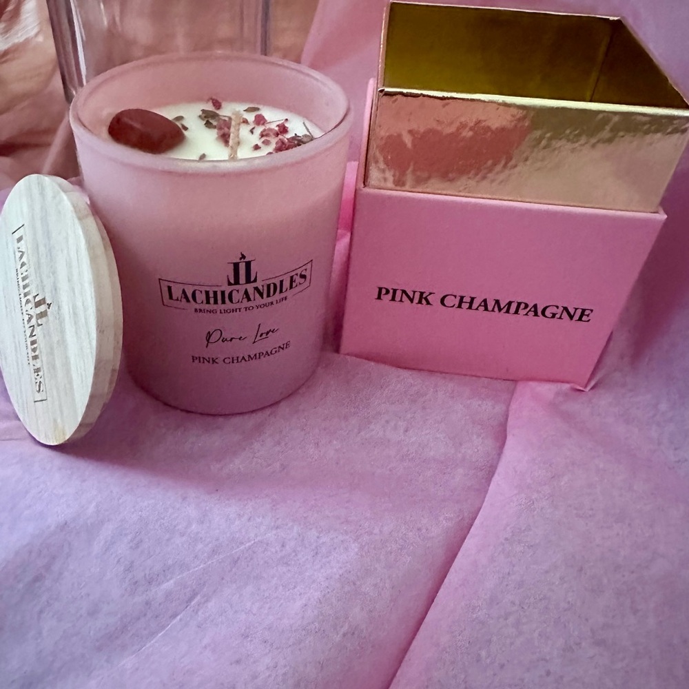 Pink Champagne Scented Soy Candle